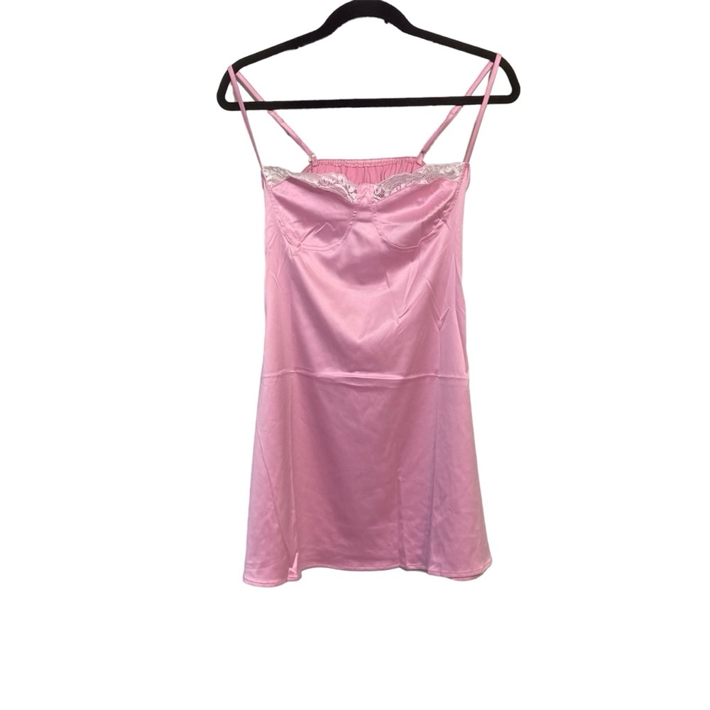 Rooscier women’s soft pink spaghetti strap satin slip Small NWOT - Picture 3 of 6